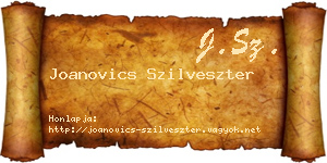 Joanovics Szilveszter névjegykártya